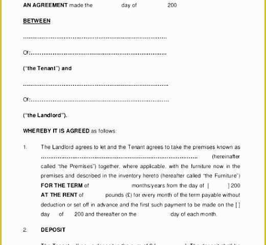 Free Apartment Lease Agreement Template Word Of Short Hold Tenancy Agreement Template Word