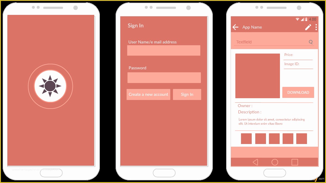 Free App Design Templates Of android Mockup Templates for App Prototypes Creately Blog