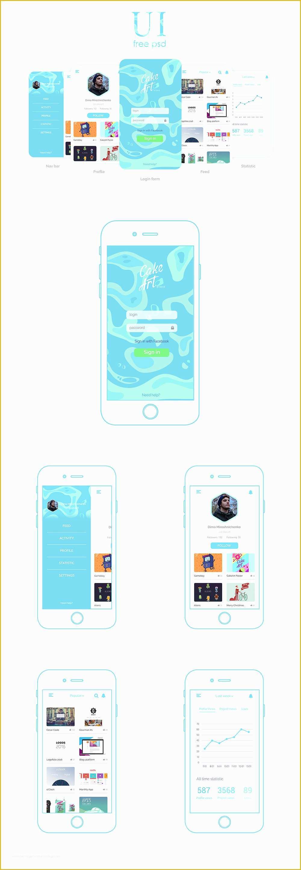 Free App Design Templates Of Elegant social Mobile App Design Templates Free Psd