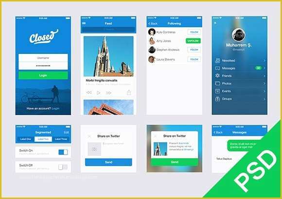 Free App Design Templates Of Free Ui Set for App Design Freebiesbug