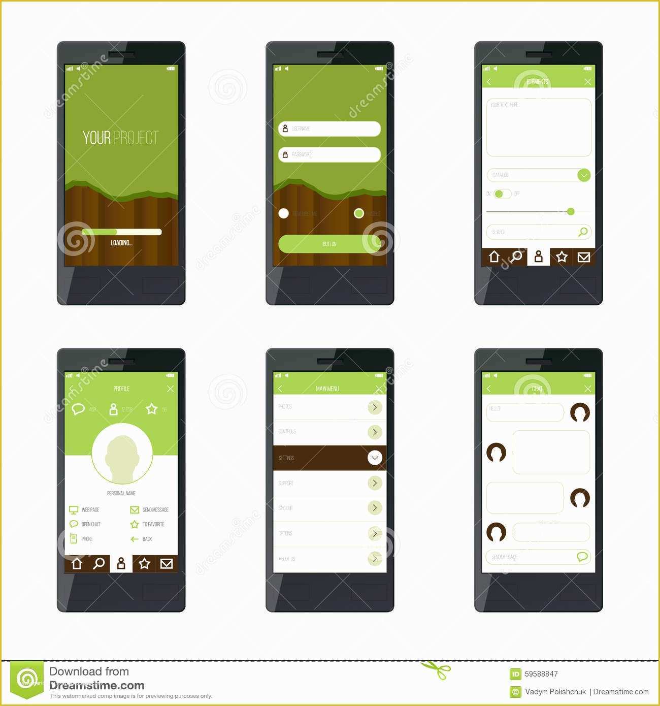 Free App Design Templates Of Template Mobile Application Interface Design Stock Vector