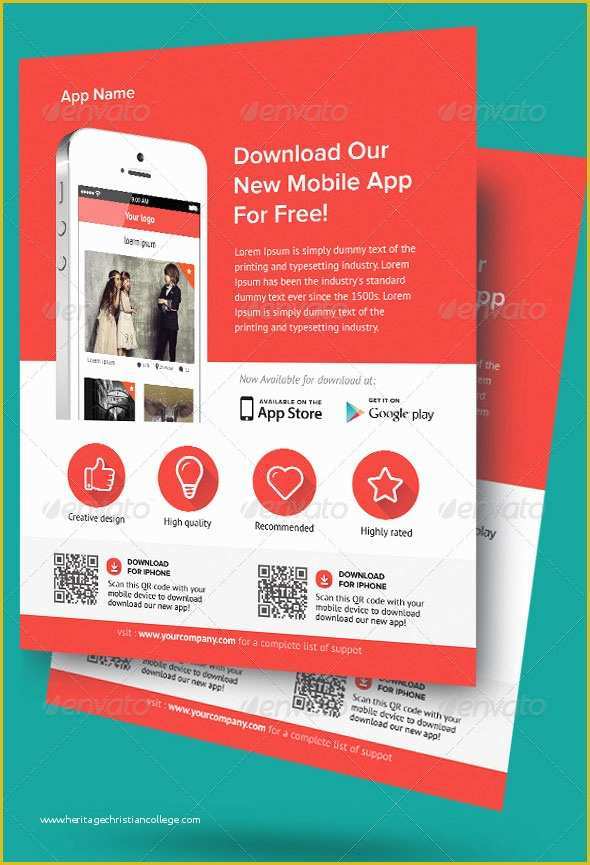 Free App Flyer Template Of 30 Effective Web &amp; Mobile Apps Flyer Psd Templates