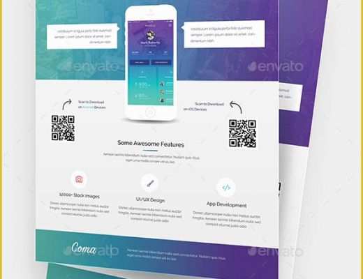 Free App Flyer Template Of 30 Effective Web &amp; Mobile Apps Flyer Psd Templates – Web