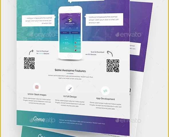 Free App Flyer Template Of 30 Effective Web &amp; Mobile Apps Flyer Psd Templates – Web