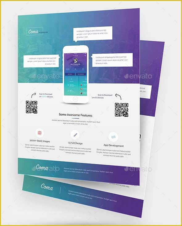 Free App Flyer Template Of 30 Effective Web &amp; Mobile Apps Flyer Psd Templates – Web