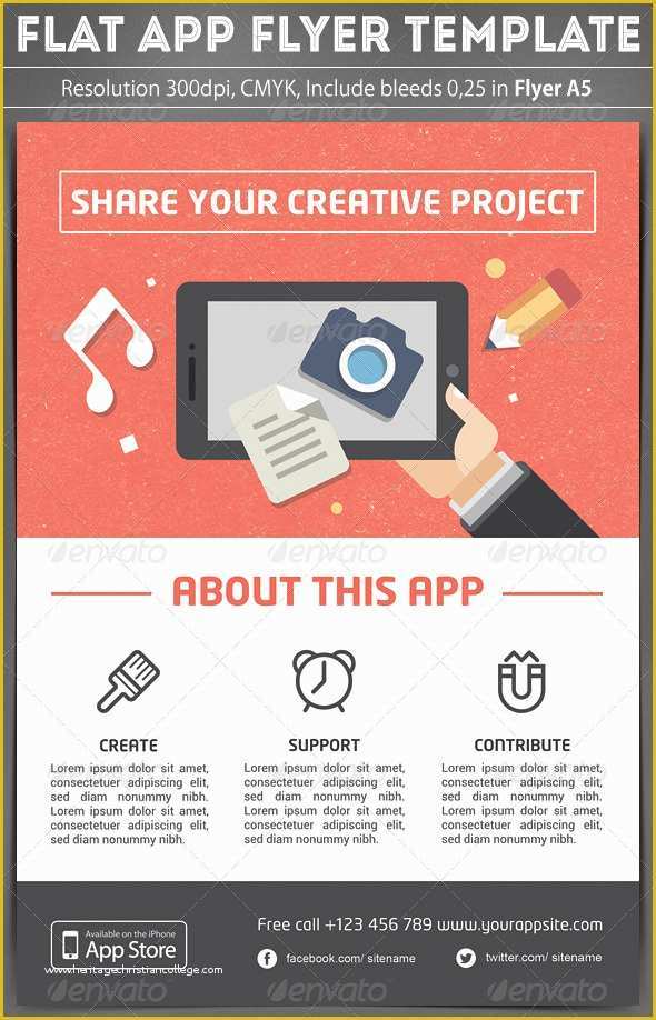 Free App Flyer Template Of Flat App Flyer Template