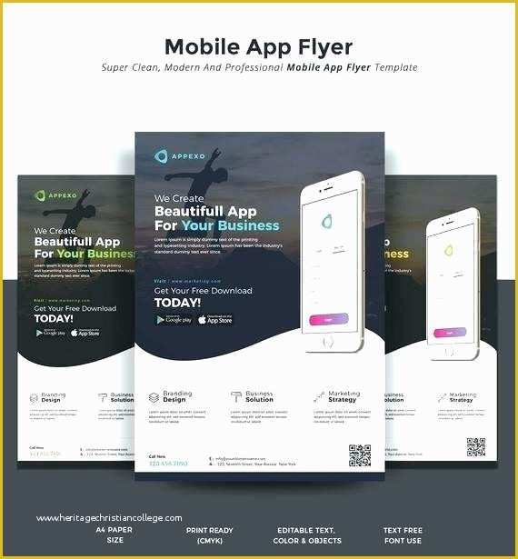 Free App Flyer Template Of Free App Flyer Template – Rotondellafo