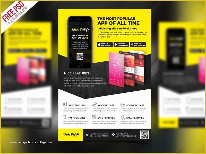 Free App Flyer Template Of Free Psd Mobile App Promotion Flyer Template Psd by Psd