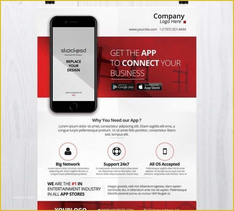 Free App Flyer Template Of Mobile App Business – Free Psd Flyer Template Psdflyer