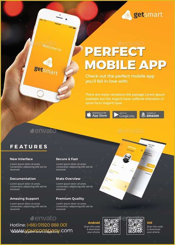 Free App Flyer Template Of Mobile App Flyer by themedevisers