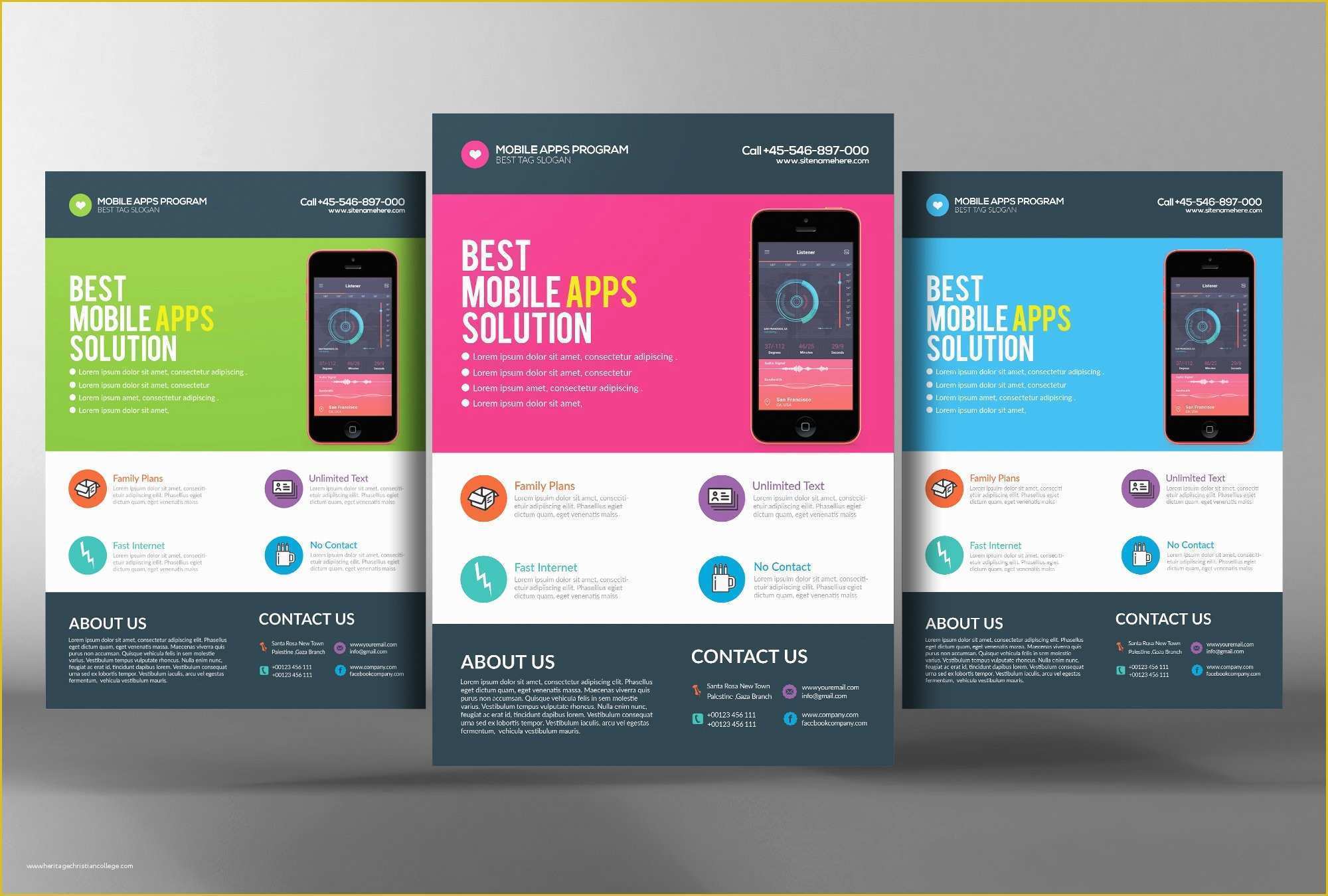 Free App Flyer Template Of Mobile App Flyer Flyer Templates Creative Market