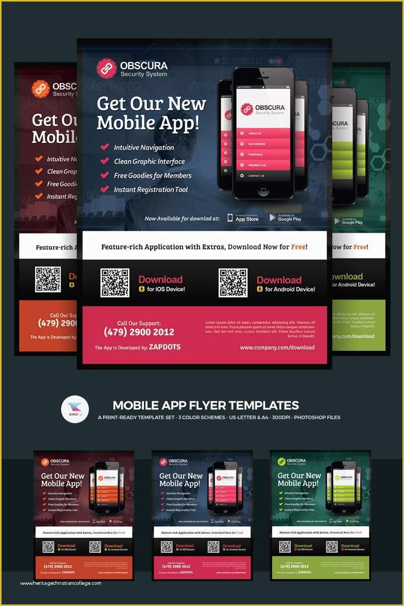 Free App Flyer Template Of Mobile App Flyer Psd Template