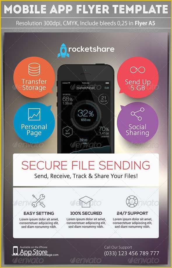 Free App Flyer Template Of Mobile App Flyer Template by Grapulo