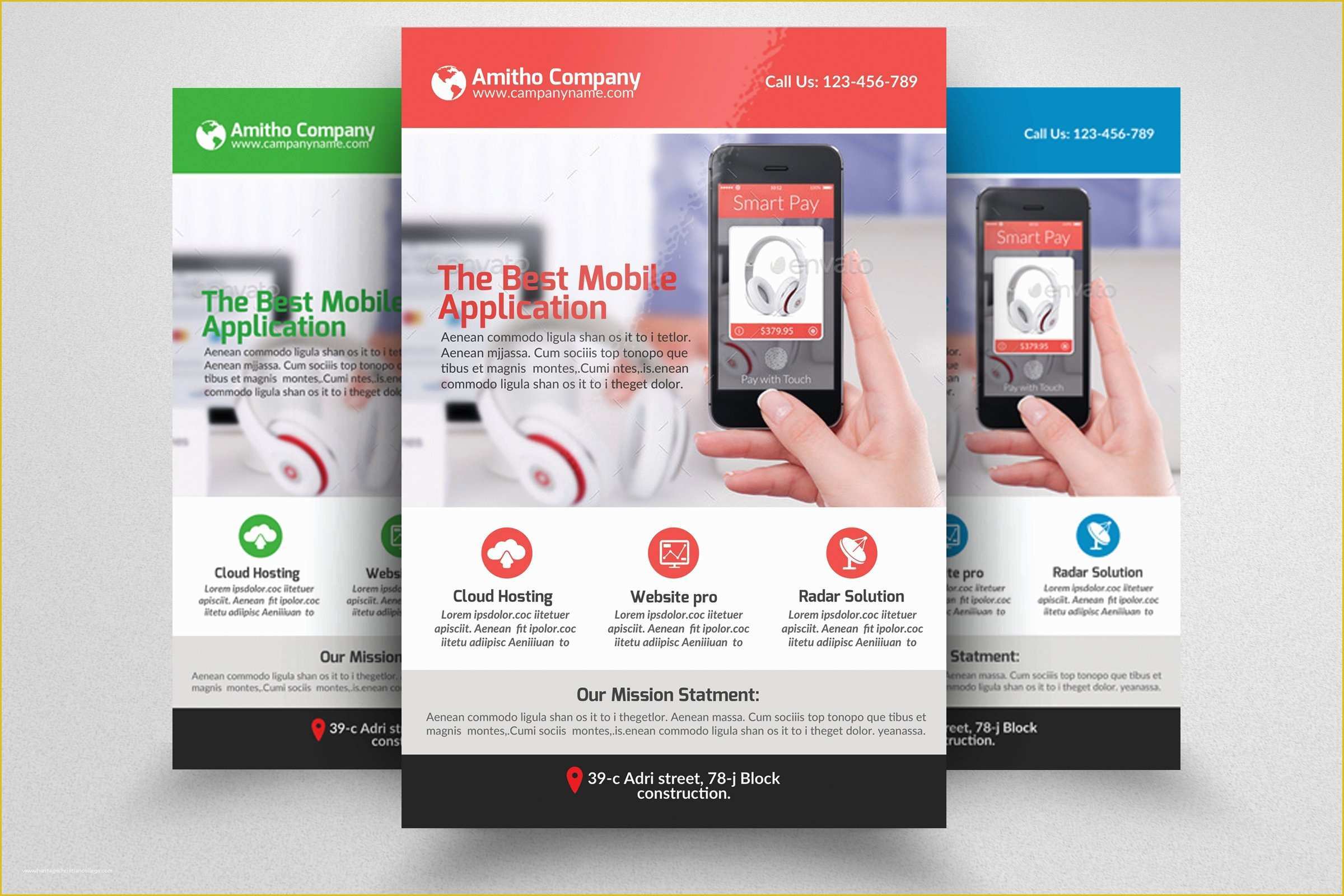 Free App Flyer Template Of Mobile App Flyer Template Flyer Templates Creative Market
