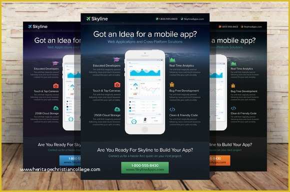Free App Flyer Template Of Mobile App Flyer Template Flyer Templates On Creative Market