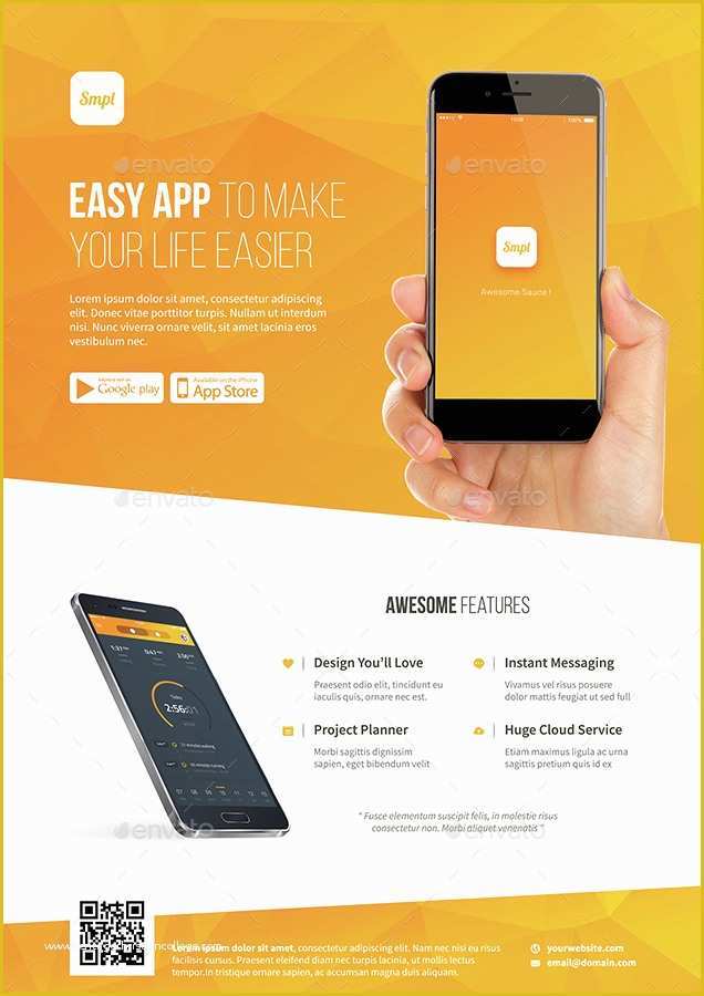 Free App Flyer Template Of Mobile App Promotion Flyer Template by Bornx