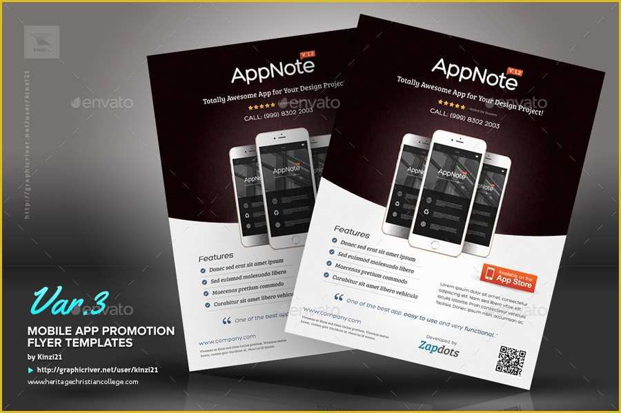 Free App Flyer Template Of Mobile App Promotion Flyers by Kinzi21