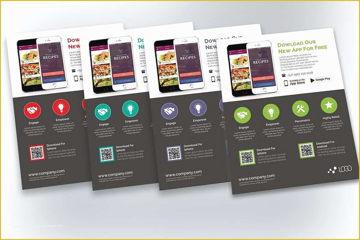Free App Flyer Template Of Mobile App Promotion Flyers Flyer Templates Creative
