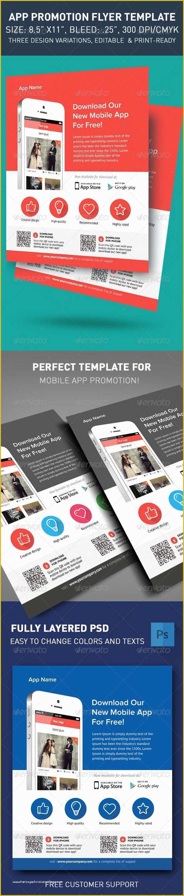 Free App Flyer Template Of Modern App Flyers