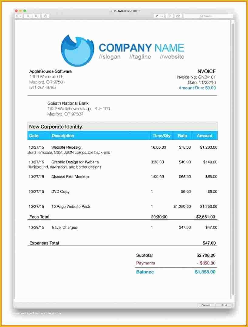 Free Apple Pages Templates Of 7 Invoice Templates for Mac