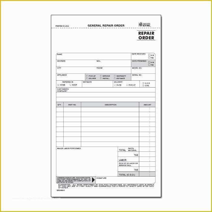 Free Appliance Repair Invoice Template Of Appliance Repair form
