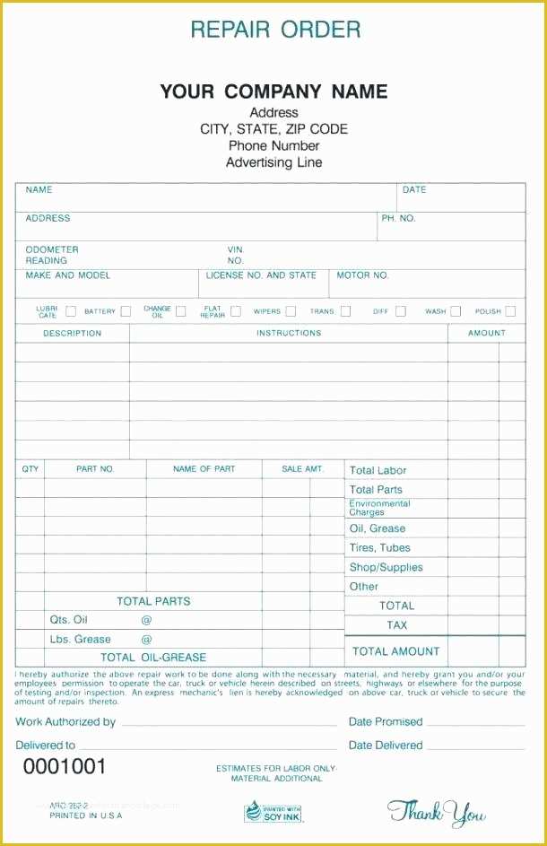 Free Appliance Repair Invoice Template Of Auto Body Invoice Template New Business Receipt Template