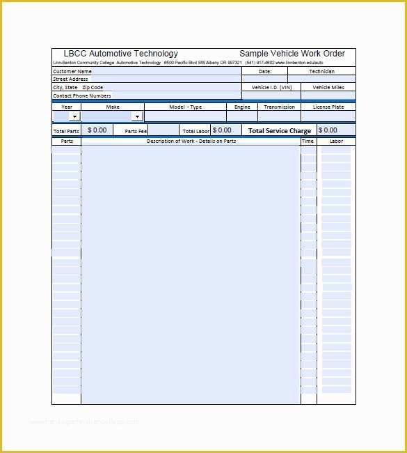 Free Appliance Repair Invoice Template Of Auto Repair Invoice Template Microsoft Fice Denryokufo