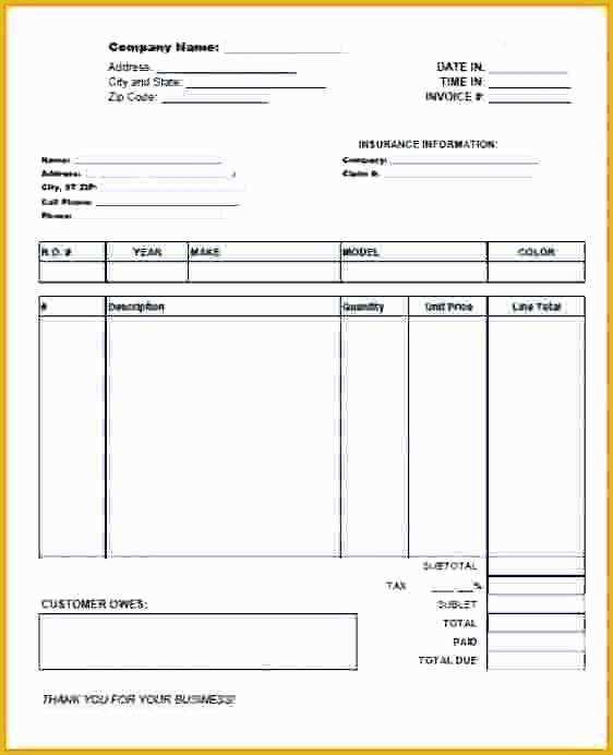 Free Appliance Repair Invoice Template Of Repair Invoices Template Free – Emilys Welt