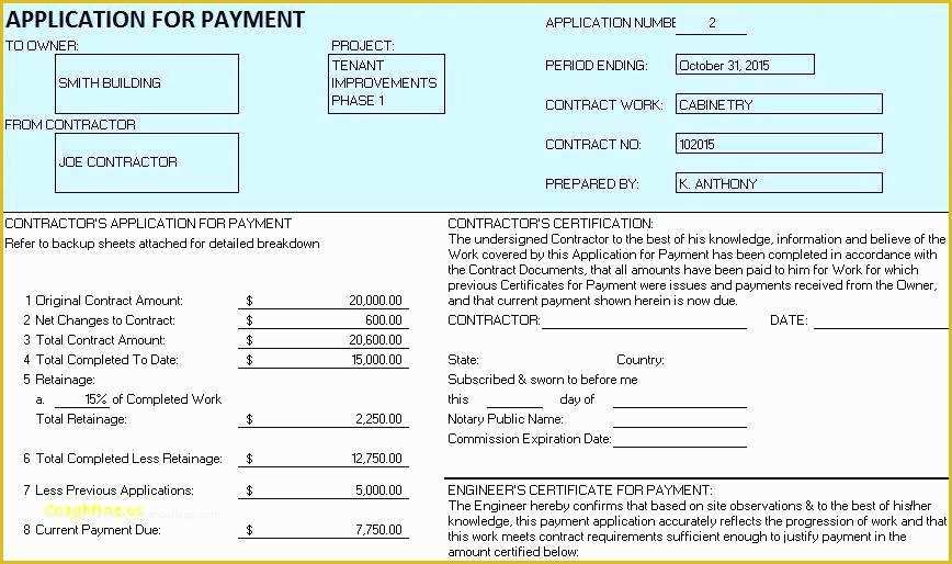 Free Application for Payment Template Of Construction Payment Certificate Template Free Schedule