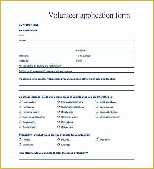 Free Application for Payment Template Of Volunteer Application Template – 15 Free Word Pdf