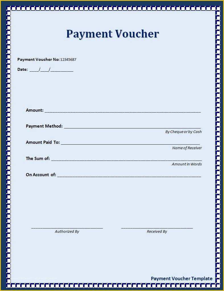 Free Application for Payment Template Of Voucher Templates