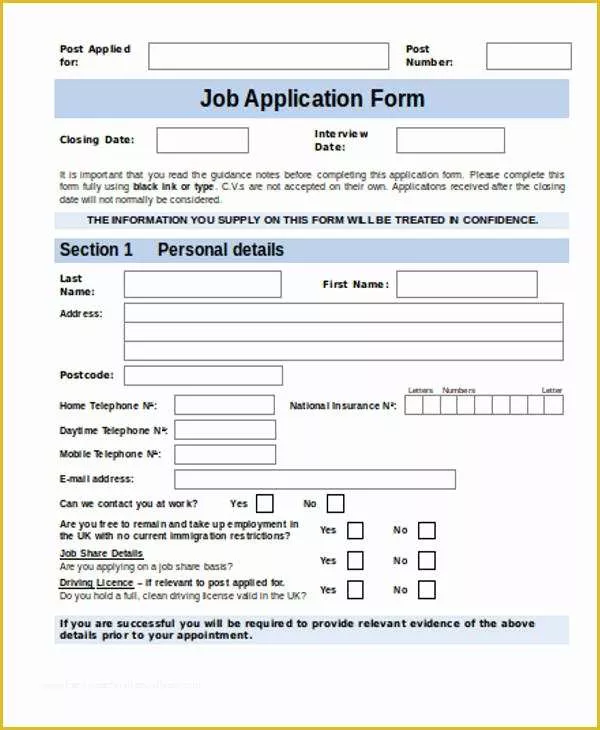 Free Application form Template Of 35 Free Job Application form Template