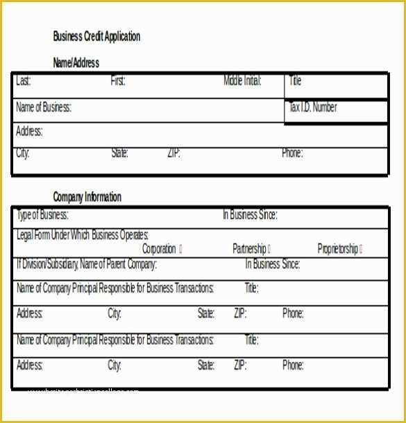 Free Application form Template Of Credit Application Template – 13 Free Word Pdf Documents