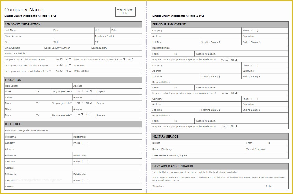 Free Application form Template Of Employment Application form software Try It Free