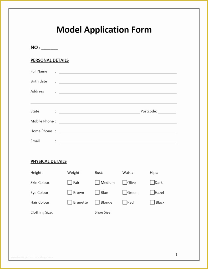 Free Application form Template Of Model Application form