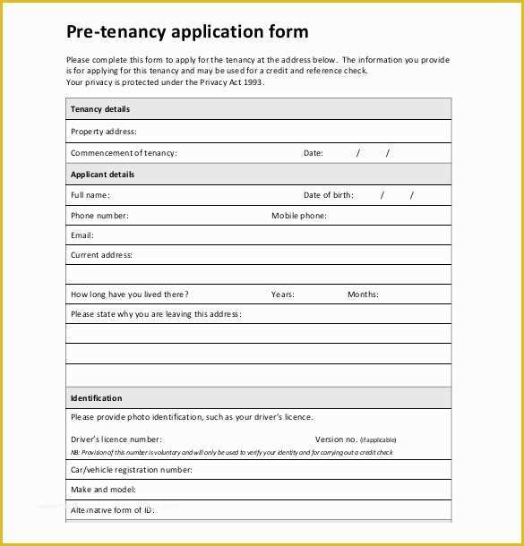 Free Application form Template Of Rental Application Template – 10 Free Word Pdf Documents