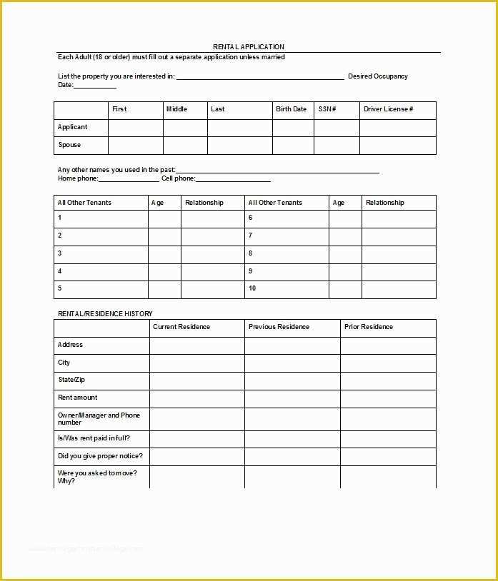 Free Application Template Of 42 Free Rental Application forms & Lease Agreement