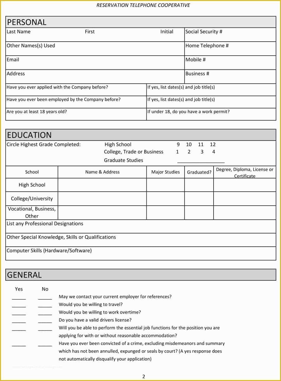 Free Application Template Of 50 Free Employment Job Application form Templates