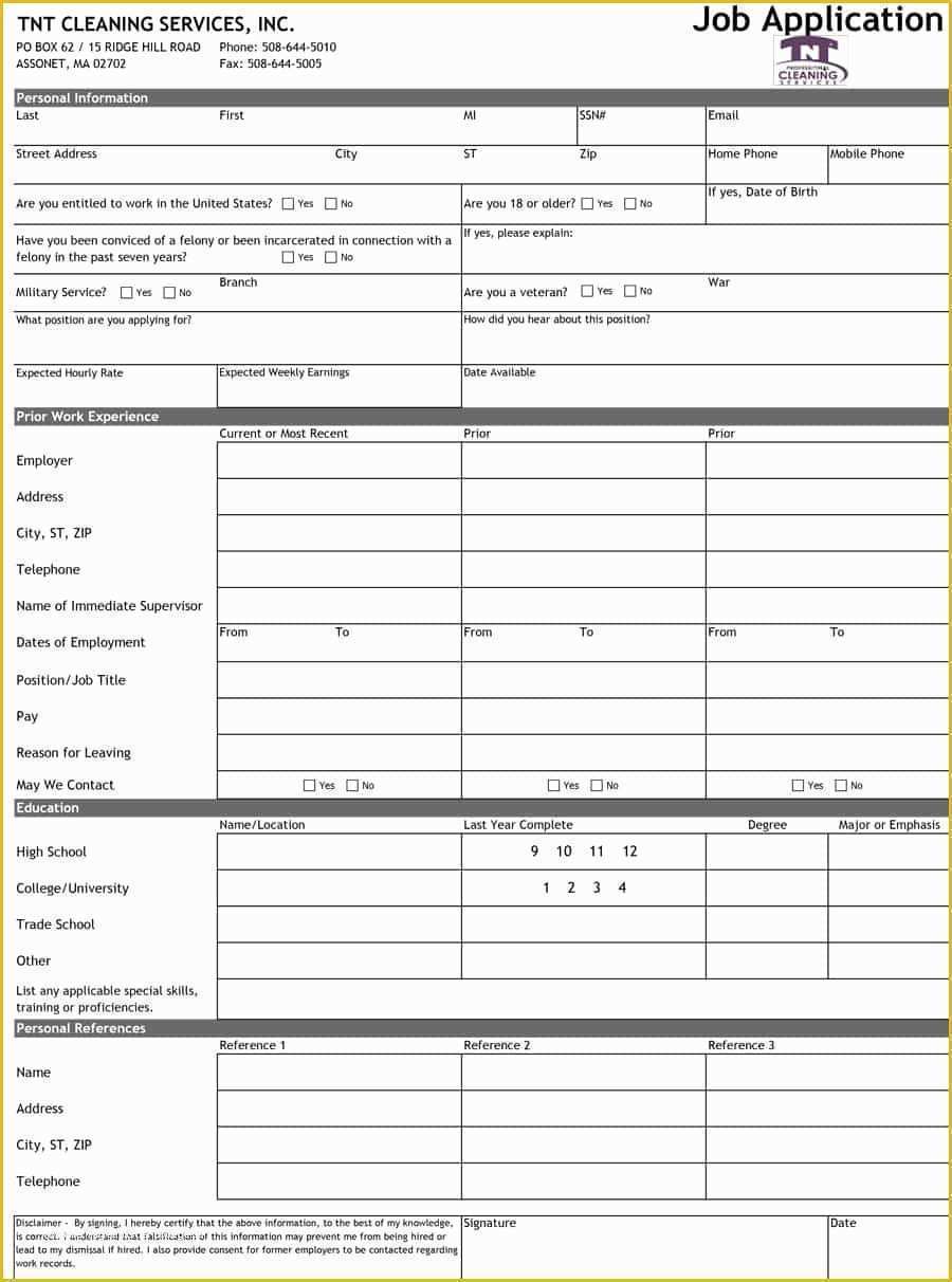 Free Application Template Of 8 Free Standard Job Application form Template format