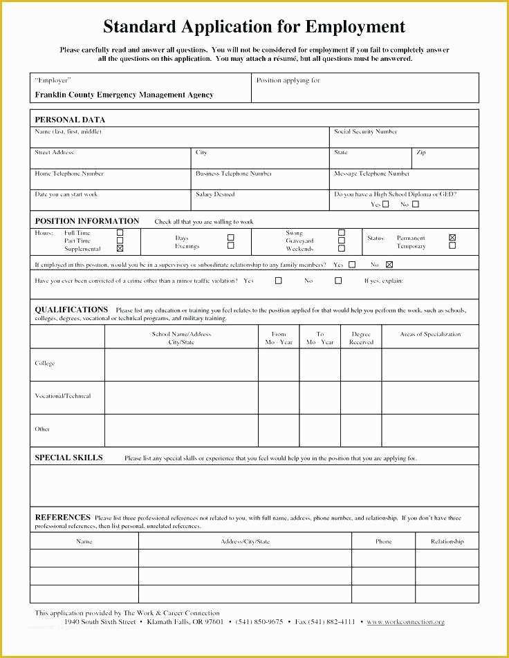 Free Application Template Of Basic Job Applications Template Printable Application Free