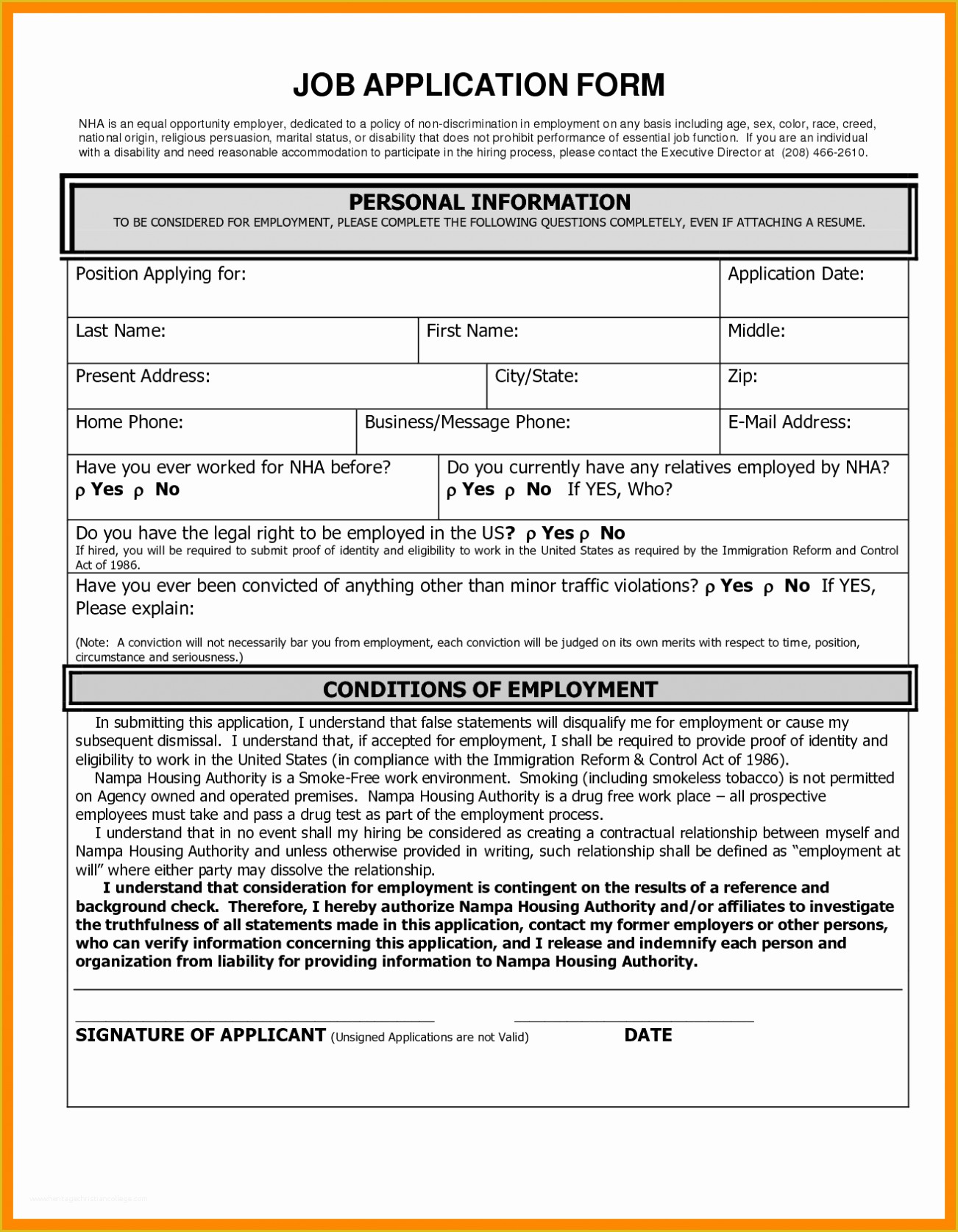 Free Application Template Of Free Employment Application Template Pdf