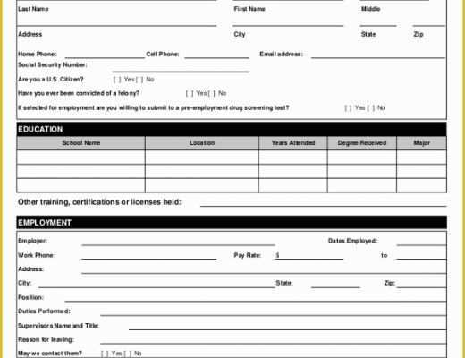Free Application Template Of Job Application form Template Free 9 Application