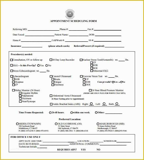 Free Appointment form Template Of 24 Appointment Schedule Templates Doc Pdf
