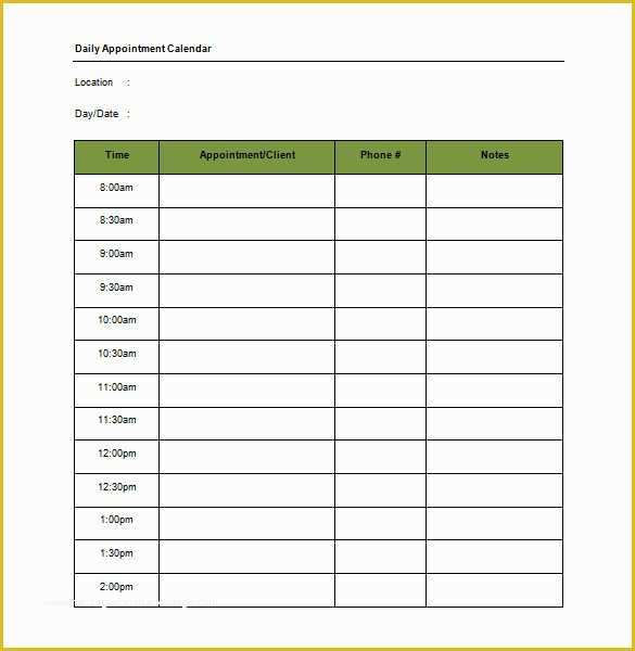 Free Appointment form Template Of 24 Appointment Schedule Templates Doc Pdf