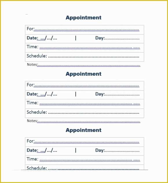 Free Appointment form Template Of 40 Appointment Cards Templates & Appointment Reminders