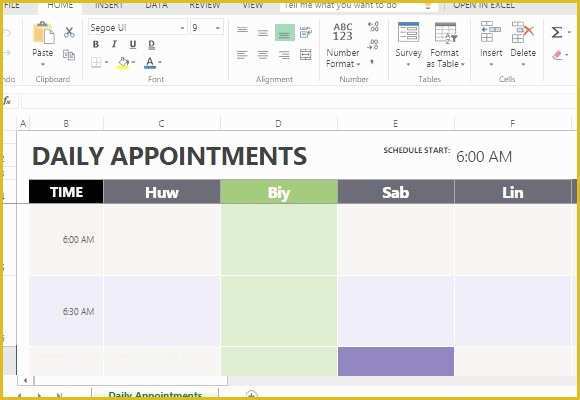 Free Appointment form Template Of Daily Appointment Calendar Template for Excel