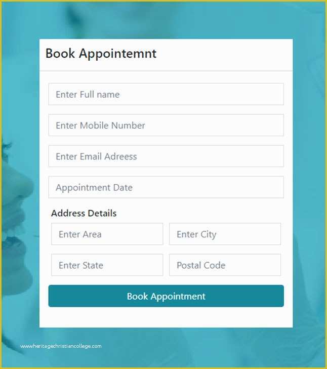 Free Appointment form Template Of Free Hospital Appointment form Website Template