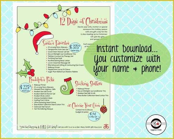 Free Arbonne Flyer Templates Of 12 Days Of Christmas Arbonne Holiday Sale Flyer by