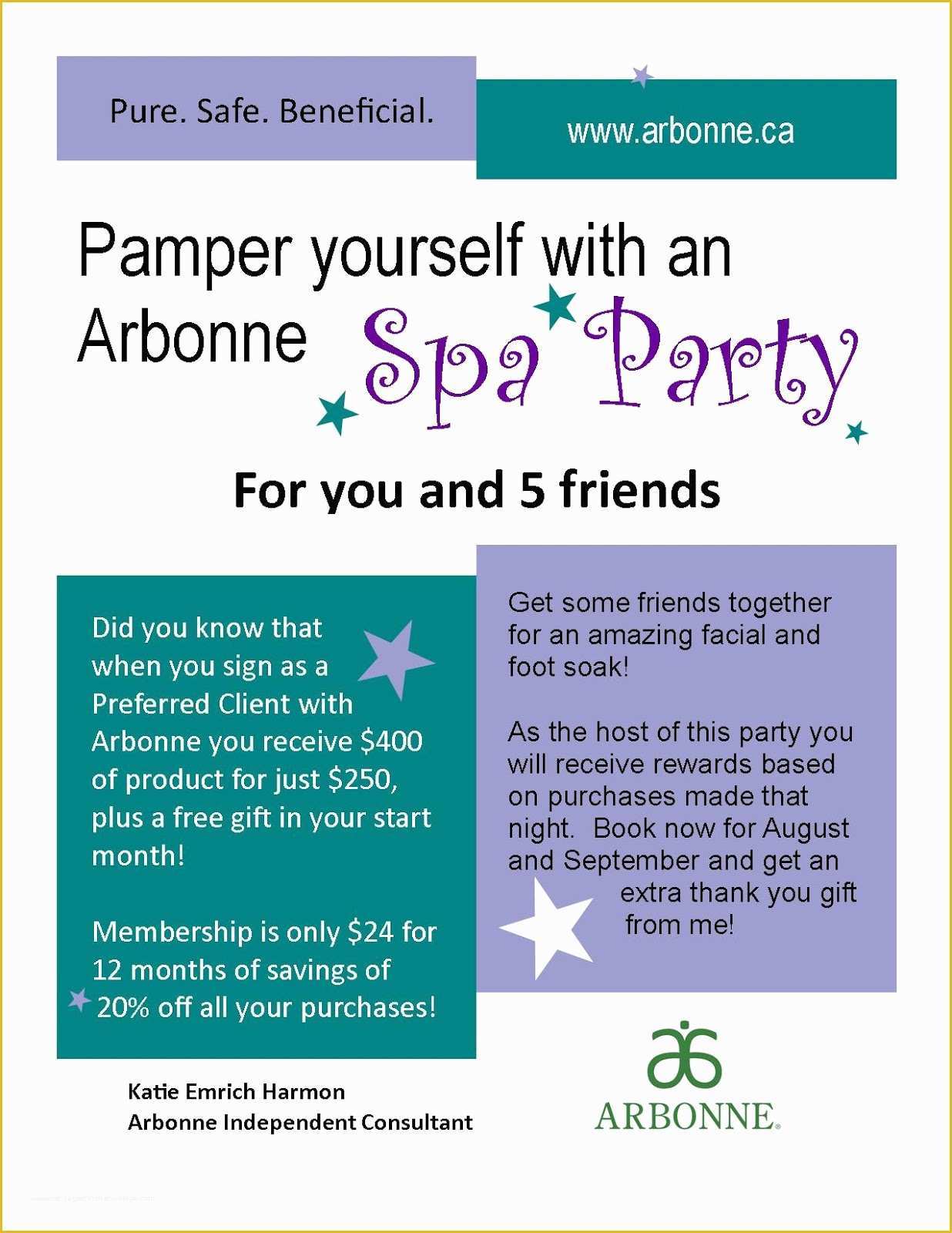 Free Arbonne Flyer Templates Of Arbonne Invitations Spa Party Invitation Ideas Eletter Co