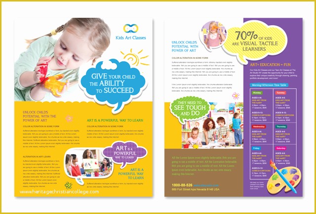 Free Art Class Flyer Template Of 25 Beautiful Free & Paid Templates for Daycare Flyers